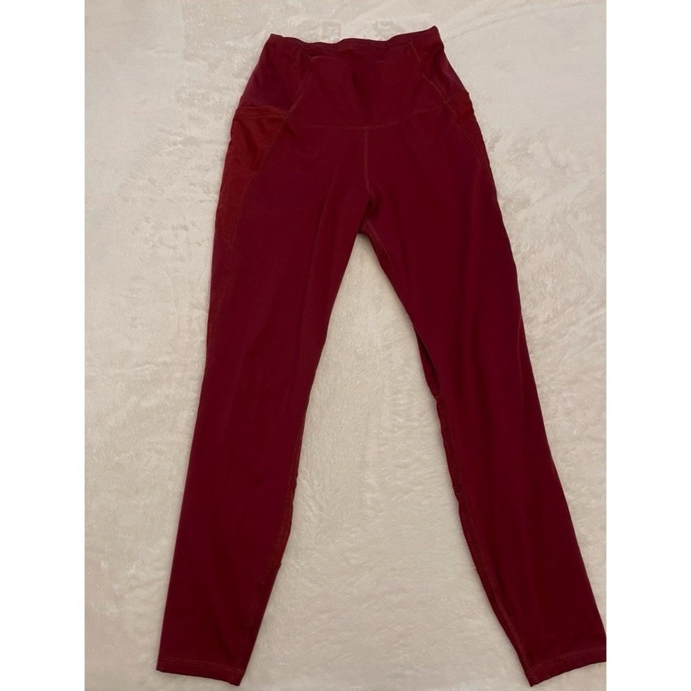 All In Motion Leggings Maroon Women's Sz XS Workout Athletic w/Pockets